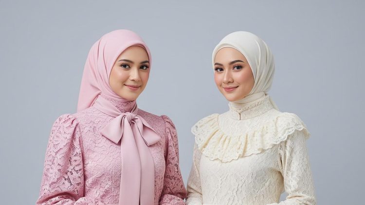 7 Inspirasi Gaun Pesta Muslimah Lengan Panjang Lace untuk Tampil Elegan