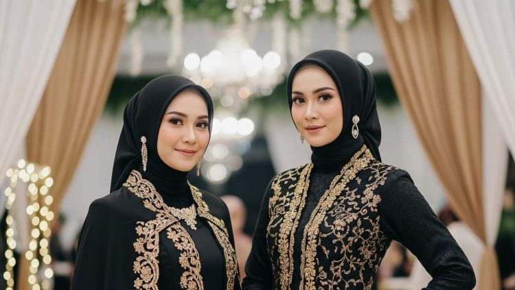 7 Model Gamis Hitam Kombinasi Emas untuk Pesta Mewah dan Elegan di Setiap Acara