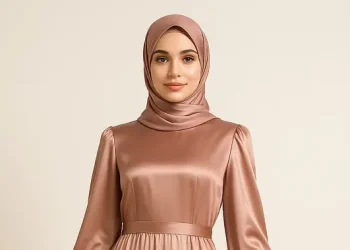 5 Model Long Dress Muslim Satin Silk Tren untuk Acara Resmi dan Santai 2025