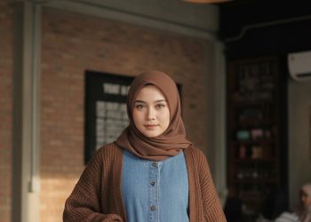 10 Inspirasi Gamis Kombinasi Cardigan Rajut Simple untuk Ibu Muda Modis dan Nyaman