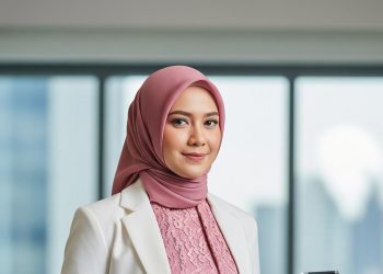 8 Pilihan Gamis Kombinasi Blazer dan Brokat Elegan untuk Kerja Formal Muslimah