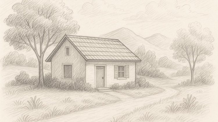 11 Sketsa Rumah dan Pemandangan Mudah Ditiru untuk Pemula Langsung Bisa