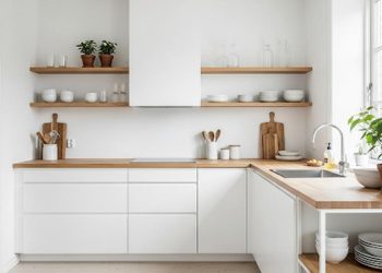 10 Dapur Minimalis Skandinavia dengan Rak Terbuka untuk Inspirasi Hunian Modern