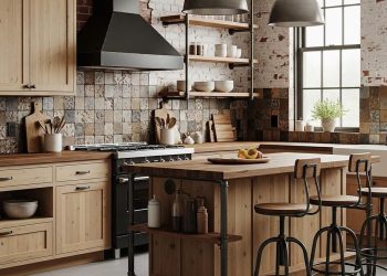 10 Desain Dapur Industrial Kombinasi Kayu dan Besi untuk Tampilan Kokoh dan Hangat