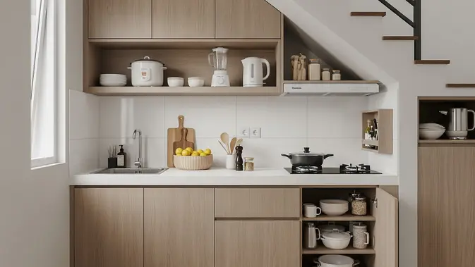 10 Desain Dapur Minimalis di Bawah Tangga Rumah Tipe 36 untuk Pemanfaatan Ruang Efisien