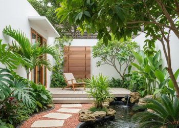 Desain Rumah Kecil 3 Kamar Taman Belakang Fungsional dan Asri