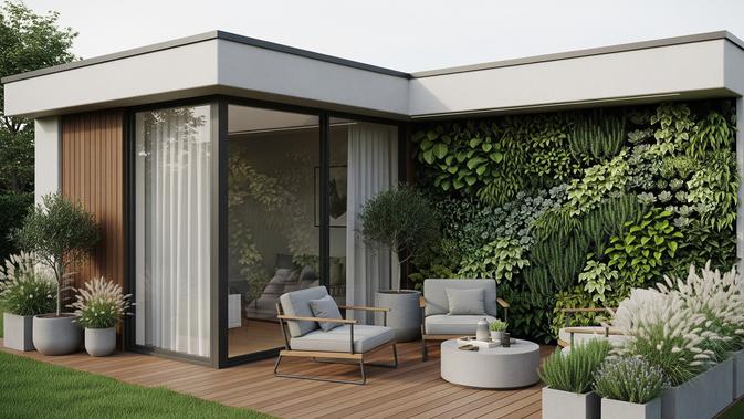 7 Desain Rumah Kecil dengan Taman Vertikal dan Teras Cantik yang Nyaman dan Asri