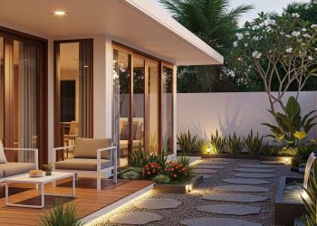 8 Desain Teras Tropical Batu Kerikil yang Memukau Simpel dan Elegan